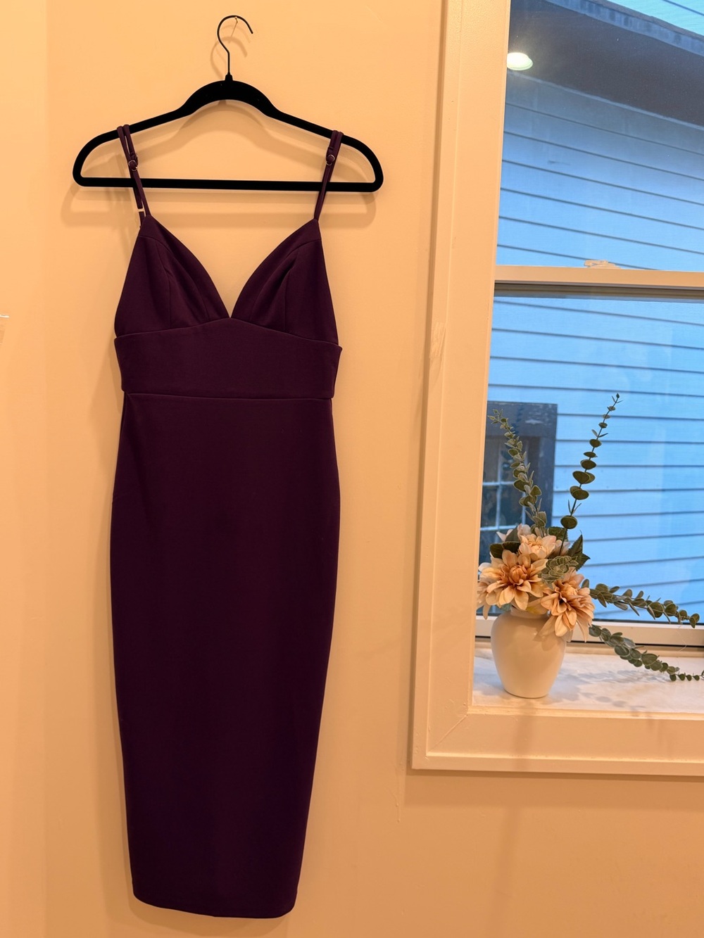 Lulu's Deep Purple Spaghetti Strap Midi Dress